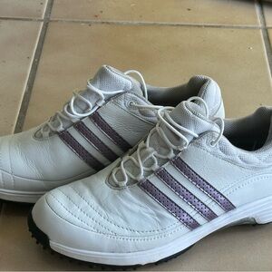 Ladies Adidas FitFOAM white/purple golf shoes